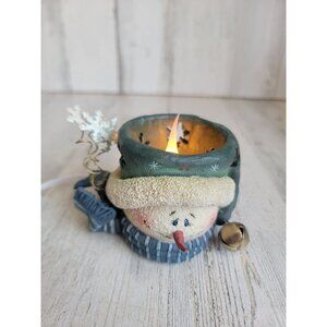 Vintage‎ crazy Mountain snowman face light up snowflake Xmas decor